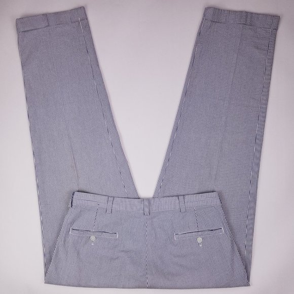 Brooks Brothers Seersucker Pants 34x31 Pleated Cuf - Picture 3 of 12